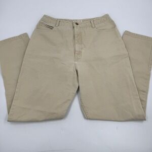 Talbots Women Size 12 Khaki Straight Leg Cotton Pants Casual Basic